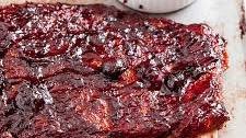 Ribs in the Oven with Blueberry BBQ Sauce