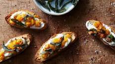 Ricotta Crostini With Butternut Squash & Crispy Sage