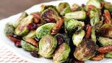Roasted Brussels Sprouts with Cranberries and Pecans