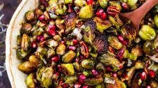 Roasted Brussels Sprouts with Pomegranate & Pecans