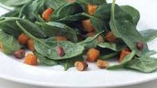 Roasted Butternut Squash and Spinach Salad with Toasted Almond Dressing