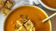 Roasted Butternut Squash Soup with Ginger, Carrot