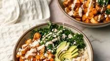 Roasted Chicken, Sweet Potato, and Kale Bowls