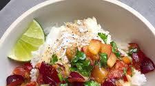 Roasted Cod with Soy Ginger Plum Salsa and Jasmine Rice