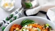 Roasted Sweet Potato Chickpea Feta Salad