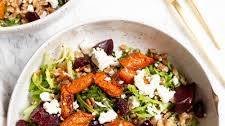Roasted Vegetable and Farro Salad with Goat Cheese