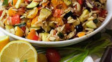 Roasted Vegetable Lemon Orzo Pasta Salad