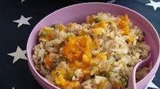 Salmon and butternut squash risotto