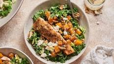 Salmon and Squash Salad With Roasted Pear Dressing Recipe