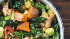 Salmon, Butternut Squash, and Avocado Kale Salad