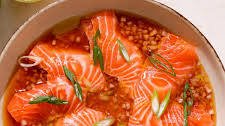 Salmon Crudo with Citrus Soy Dressing