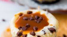 Salted Caramel Chocolate Chip Cheesecakes
