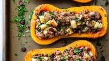 Sausage Stuffed Butternut Squash {Paleo, Whole30}