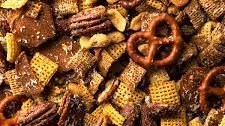 Savory Parmesan Baked Chex Mix with Rosemary Candied Nuts