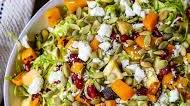 Shaved Brussel Sprout Salad with Roasted Butternut Squash