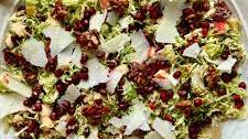 Shaved Brussels Sprout Salad with Pomegranate and Candied Pecans