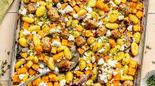 Sheet Pan Gnocchi with Spicy Sausage, Butternut Squash & Hot Honey