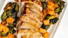 Sheet Pan Pork Tenderloin with Brussels Sprouts and Butternut Squash