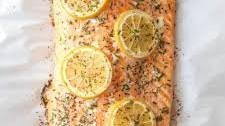 Simple Roasted Salmon with Lemon and Herbs