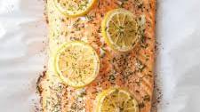 Simple Roasted Salmon with Lemon and Herbs