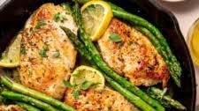 Skillet Lemon Herb Chicken with Asparagus