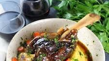 Slow Cooked Lamb Shanks With Polenta