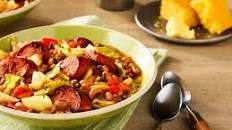 Smoked Sausage Black-Eyed Pea and Cabbage Soup