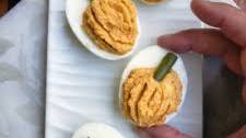 Smoky Pumpkin Deviled Eggs