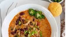 Smoky White Chicken Chili with Bacon and Beans