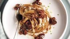 Spaghetti With Baby Octopus and Garlic Cream