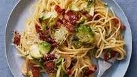 Spaghetti with Brussels Sprouts and Bacon