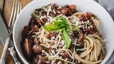 Spaghetti with Mushroom Marinara Sauce