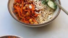 Spiced Carrot and Chickpea Slaw with Cucumber Salad