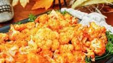 Spicy Buffalo Cauliflower Healthy Halloween Party Appetizer Recipe