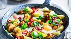 Spicy jerk potato & pineapple hash
