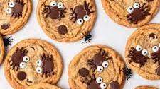 Spider Pumpkin Chocolate Chip Cookies