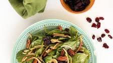 Spinach and Apple Noodle Salad with Pecans and Cranberries