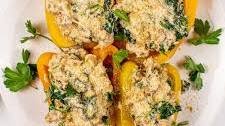 Spinach and Chickpea Stuffed Bell Peppers