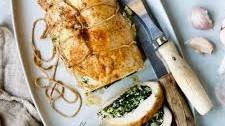 Spinach and Ricotta Stuffed Turkey Breast with Garlic Herb Sauce