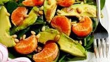 Spinach Salad with Mandarin Oranges, Avocado and Pine Nuts