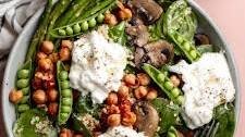 Spring Veggie Quinoa Bowl with Burrata