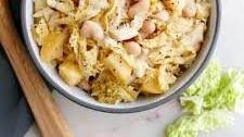 Stewed Cabbage, Apples, and White Beans