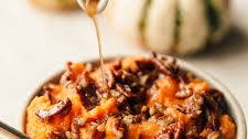 Stovetop Whipped Sweet Potatoes with Maple and Pecans