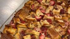Strawberries and Cream Bread Pudding