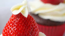 Strawberry Santa Hat Cupcakes