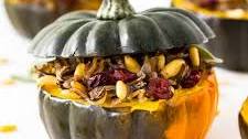 Stuffed Acorn Squash with Wild Rice and Cranberries
