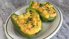 Stuffed Peppers With Cheesy Ham and Rice Filling