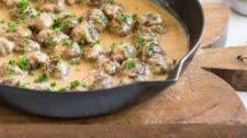 Swedish Meatballs with Creamy Sauce and Homemade Lingonberry Jam