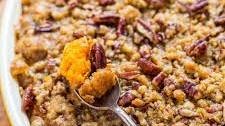 Sweet Potato Casserole with Butter Pecan Crumble Topping