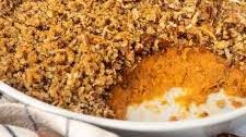 Sweet Potato Casserole (with Coconut Pecan Topping)